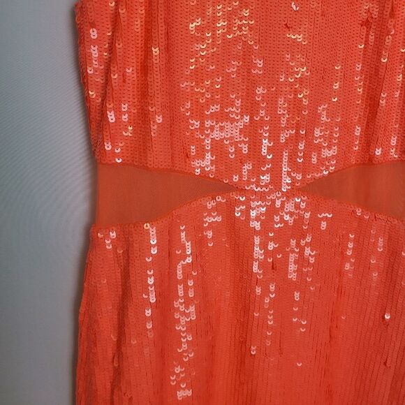 Alice + Olivia Cara Sequin Mesh Panel Mini Dress Size 4 - Picture 5 of 7